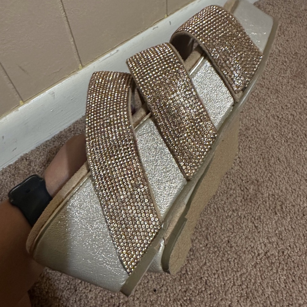 Volatile Gold Multi-Strap Sandals - image 7